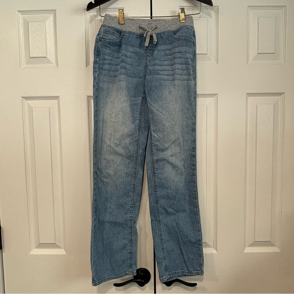 Justice Girls Simply Low Super Skinny Light Wash Blue Denim Jeans Size 14